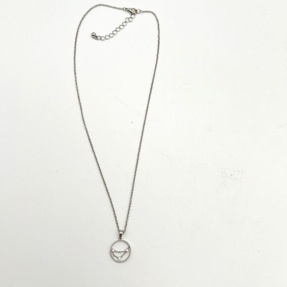 Capricorn Constellation Zodiac Silver Tone CZ Pendant Charm Dainty Necklace 16” - Picture 3 of 6
